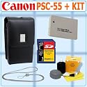 Canon PSC-55 Leather PowerShot Case w/Canon NB-5L Battery + Original Canon 1GB Secure Digital Card + Accessory Kit
