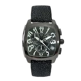 LANCASTER JOSS STEEL CHRONO WATCH BLACK W/ WHITE OLA0251BNRBNNR