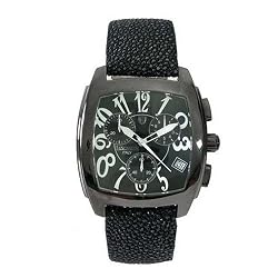 LANCASTER JOSS STEEL CHRONO WATCH BLACK W/ WHITE OLA0251BNRBNNR