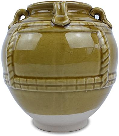 Round Ceramic Decorative Home Decor Porcelain Vase, Yellow