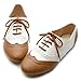 Ollio Women's Shoe Classics Lace Up Dress Low Flat Heel Multi Color Oxford