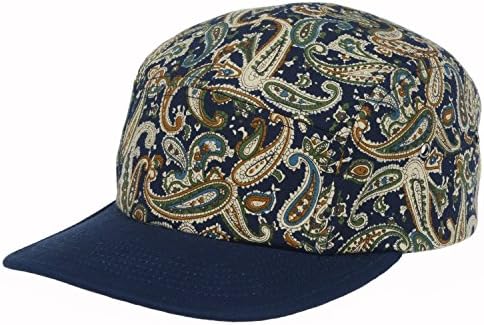 GP Accessories Mens Womens Paisley 5 Panel Hat Camp Cap Large Navy