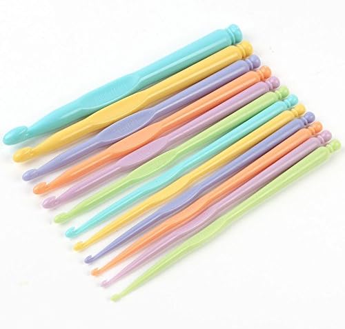 12x 12sizes Multicolor Plastic Crochet Hooks Knitting Needles 2 -10mm Crochet Needles Knitting Accessories