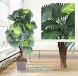 One 6' Fan Palm Artificial Tree with 5 Heads, with No Pot,