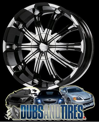 Verde Avatar 22x9.5 Black and Chrome Wheels Rims 