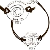 Inspirational Sports Bracelet - Never Never Give Up-Brown