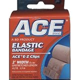 Ace Brand Elastic Bandage With E-Z Clips, 2" Width, One Bandage, 207310