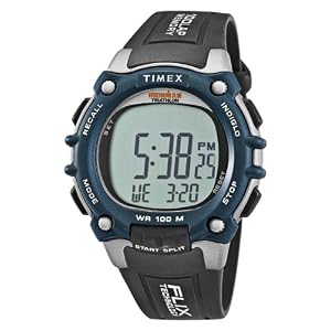 T5E241 Timex Ironman Grey Dial Black Band 100-Lap FLIX System Men's Watch