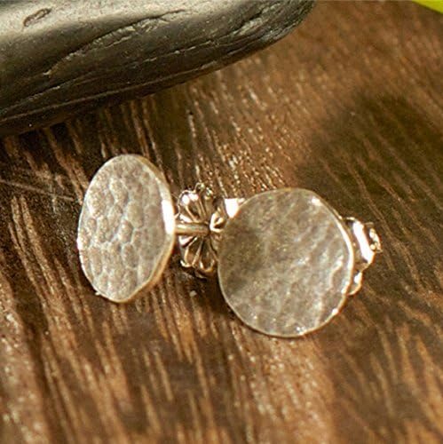 Sterling silver cobblestone hammered studs