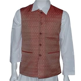 Mens Jacket Vests Outerwear Silk Fabric with Lining Evening Dress Size M (jkt402) by ShalinCraft