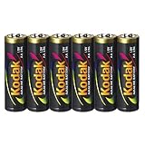 Kodak AA Batteries, 1.5 volt Alkaline, Pack of Six.