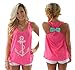 Yipost Women's Pattern Flowy Back Bowknot Racerback Tank Tops