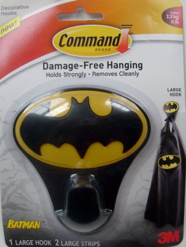 1 X Batman Dc Comics Logo Command Large Decorative Hook 3m