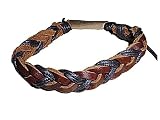 SURFER STYLE BRAIDED LEATHER & HEMP BRACELET