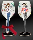 Bottom's Up 15-Ounce Shaping Our Future Handpainted Wine Glass