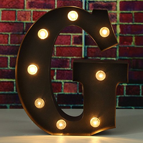 SOLMORE 23CM x 5.5CM LED Letter Light DIY Vintage Metal Sign Carnival Wall Marquee Lights