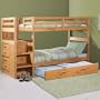 Explorer Twin Twin Ranch Staircase Bunk w/ Trundle: Desk Hutch & Chair, TV Stand