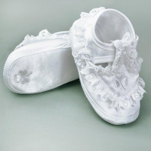 Girl's Christening Shoe with White Shamrock