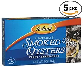 Roland Petite Smoked Oysters, 3-Ounce Containers (Pack of 5)