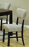 Set of 2 Dining Chairs in Gray Microfiber and Espresso Finish