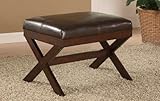 X-bench in Espresso Pu Bycast Leather w/ Wood Legs
