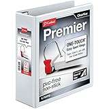 Cardinal Premier Easy Open ClearVue Locking Slant-D Ring Binder, 3", White (10330)