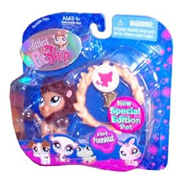 Littlest Pet Shop New Special Edition Pet Funniest Series # 809 Collectible Pet Figure - Lion with Crown and Circus Flaming Hoop