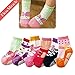 Elesa Miracle Non-skid Baby Girl Toddler Shoe Socks, 6 Pairs, Anti Slip, for 12 - 24 Months