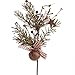 Artificial Rustic Holiday Evergreen Picks with Rusty Bells, Stars and Ribbon - 6 Picks