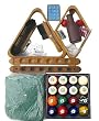 Pool Table Accessory Kit With Dark Classic Marble Style Ball Set