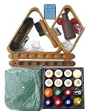 Pool Table Accessory Kit With Dark Classic Marble Style Ball Set
