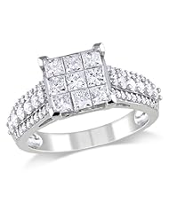 10k White Gold Accent Diamond Fashion Ring (1 0.5 Cttw, H-I Color, I2-I3 Clarity)