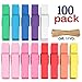 Clothes Pins Mini Clothespins Colored - 100 PCS Wooden Small Clothespins for Pictures Photo Paper Clip , Ideal for Crafts, Chip Clips, Home Decoration 1.38 X 0.28 inches, with 10.9 Yards Jute Twine