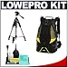 Lowepro Dry Zone Rover Waterproof SLR Camera Backpack (Yellow) + Tripod + Accessory Kit for Canon Rebel XSi, XS, T1i, XTi, 40D, 50D, Nikon D40, D60, D5000, D90, D300, D700, Olympus Evolt E-30, E-450, E-520, E-620, and Sony Alpha A200, A300, A350, A700 Digital SLR Cameras