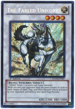 Yu-Gi-Oh! - The Fabled Unicore (HA04-EN027) - Hidden Arsenal 4: Trishulas Triumph - 1st Edition - Secret Rare