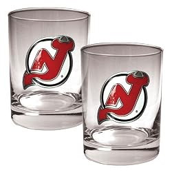 New Jersey Devils NHL 2pc Rocks Glass Set - Primary Logo by Great American Products