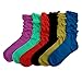 BASICO 6PK, 3PK Slouch Socks For Women | Pink, Beige, Navy, White, Black Scrunch Crew Socks | 80s 90s Socks
