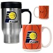 Indiana Pacers Stainless Steel Travel Mug & Gameball Ceramic Mug Set - Primary Logo NBA Basketball