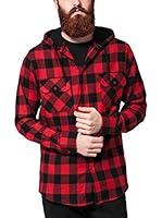 Urban Classics Camisa Hombre (Negro / Rojo)