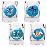 NBA New Orleans Hornets Four Piece Square Shot Glass Set (Individual Logos)