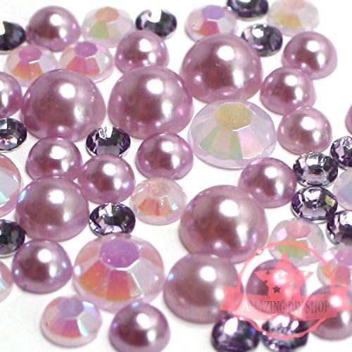 200 pcs Acrylic 14 facets Rhinestone 3mm-6mm round Flatback Mix Purple ~ M1-3 *ship with FREE GIFT from GreatDeal68*