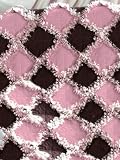 Pink and Chocolate Brown Rag Quilt