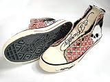 New Ed Hardy Men's High Top Shoes - Punk Skull - Red Plaid # 17HR111M
