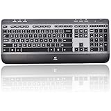 Cosmos &reg; Black Color Premium Silicone Keyboard Cover Skin Case Protector for Logitech Wireless Keyboard Mk520