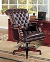 Traditional Nailhead Trim Tufted Back Executive Leather Office Chair