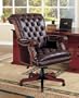 Traditional Nailhead Trim Tufted Back Executive Vinyl Office Chair