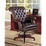 Traditional Nailhead Trim Tufted Back Executive Vinyl Office Chair