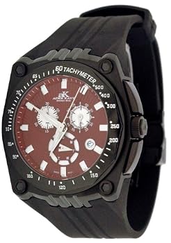 Adee Kaye Men's Ryder G2 Sports Black IP Chronograph Watch Model AK6002-MIPB4