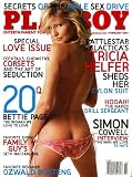 Playboy Magazine (Contents Image) February 2007 Battlestar Galactica's Tricia Helfer, Bettie Page, Simon Cowell, Ozwald Boateng (Volume 54 Number 2)