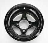 AMS Black Cast Aluminum Rear Wheel - 12x7, 4/137, 2+5 , Color: Black, Material: Aluminum 0021270E-BLK